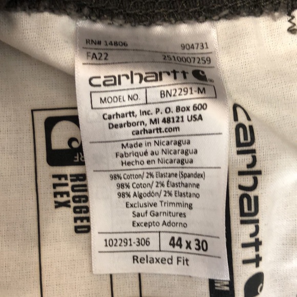 Carhartt Rugged Flex Relaxed Fit  44x30 Work Pants Men's  jeans pants like new - Picture 12 of 15